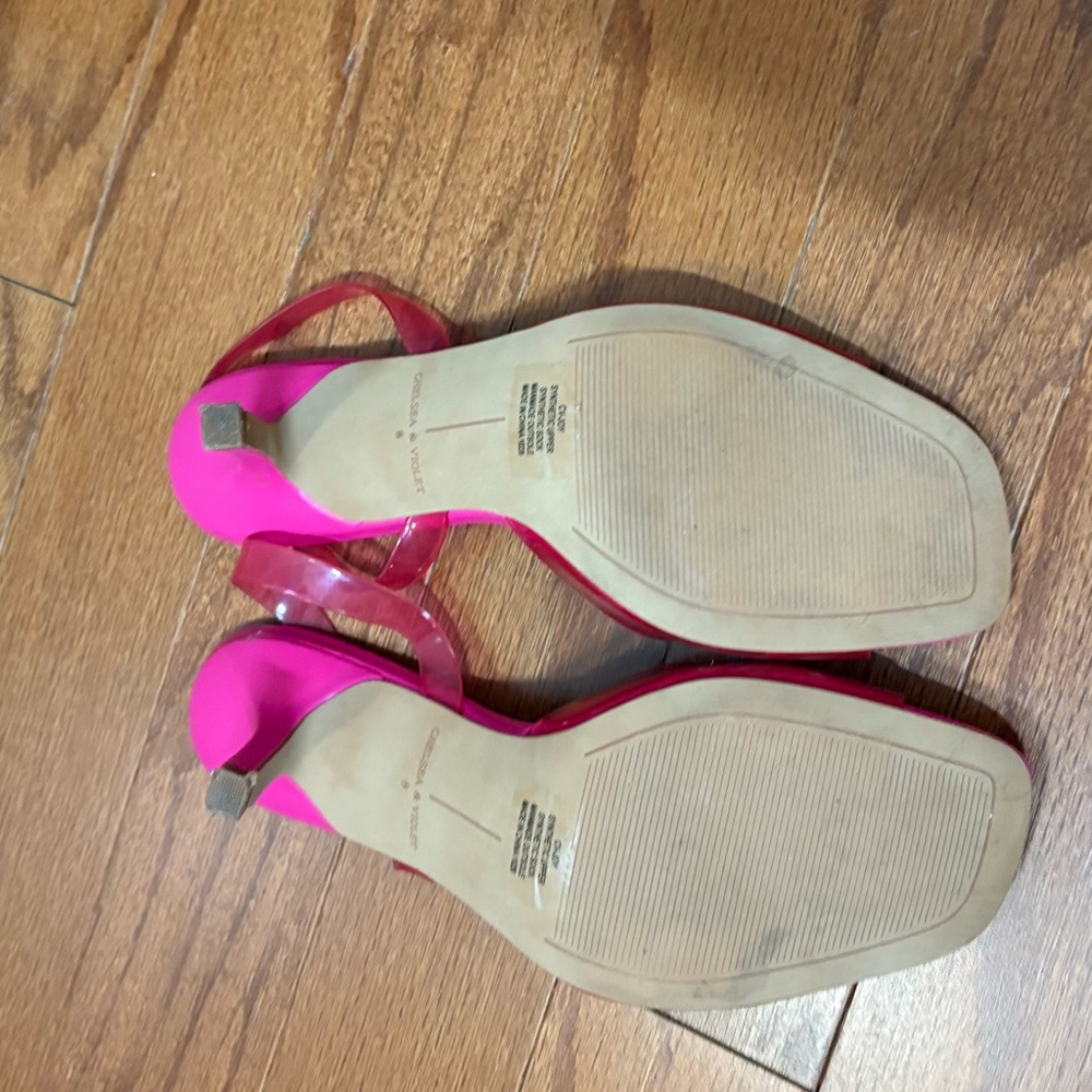 Chelsea & Violet Hot Pink Heeled Slingbacks - Picture 3 of 3